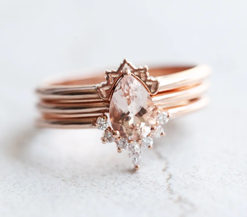Accessorize For Less – Luxury Jewelry At Affordable Prices Jodie Pear Morganite Diamond Ring Set Accessorize For Less – Luxury Jewelry At Affordable Prices Jodie Pear Morganite Diamond Ring Set