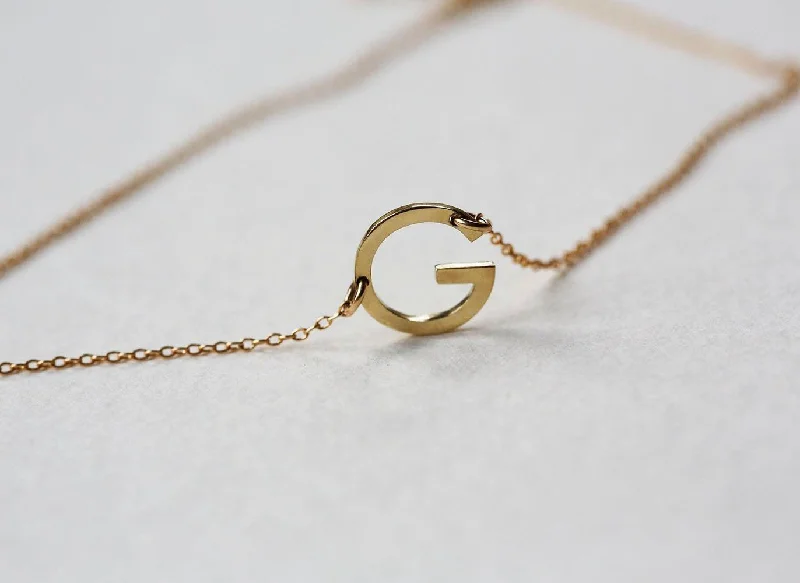 Breathtaking Jewelry At Limited-Time Savings Solid Gold Small Initial Letter Necklace Breathtaking Jewelry At Limited-Time Savings Solid Gold Small Initial Letter Necklace