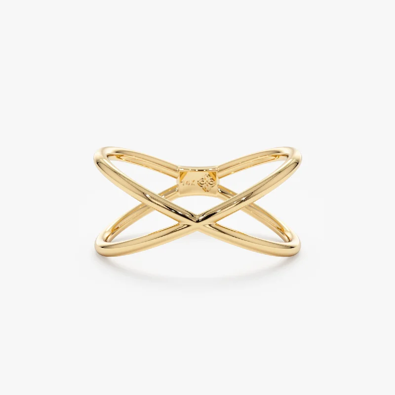 Elegant Designs, Unbeatable Discounts – Shop Jewelry Now Solid Gold X Ring, Adelyn