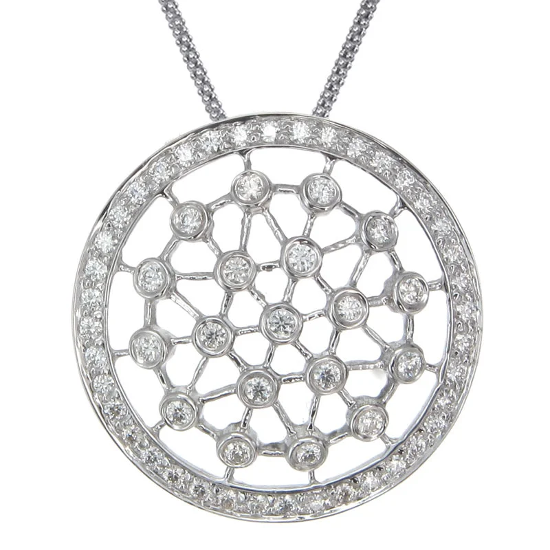 Save On Luxury Jewelry Pieces – Limited-Time Offers 1/2 cttw Diamond Pendant, Diamond Round Pendant Necklace for Women in 18K White Gold with 18 Inch Chain, Prong Setting