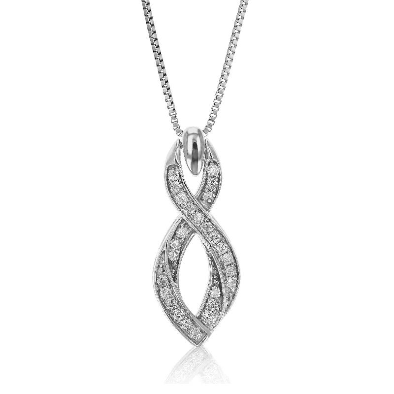 Best Jewelry Deals – Shop Premium Pieces At Great Prices 1/5 cttw Diamond Pendant, Diamond Geometrical Infinity Pendant Necklace for Women in 10K White Gold with 18 Inch Chain, Prong Setting Best Jewelry Deals – Shop Premium Pieces At Great Prices 1/5 cttw Diamond Pendant, Diamond Geometrical Infinity Pendant Necklace for Women in 10K White Gold with 18 Inch Chain, Prong Setting