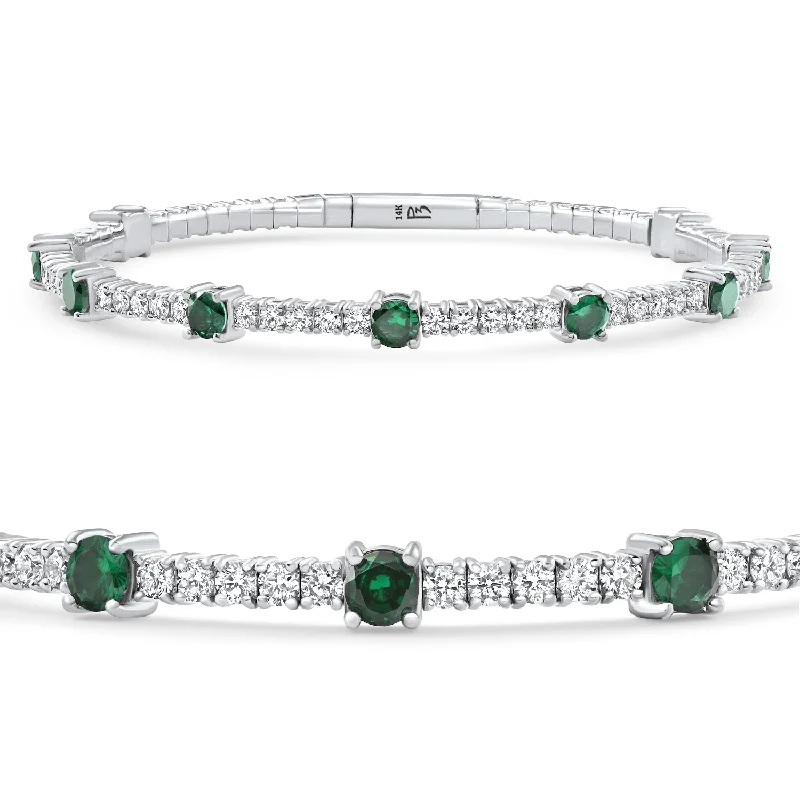 Your Dream Jewelry At Dream Prices – Shop Now 5Ct Emerald & Diamond Diamond Tennis Flexi Bangle Bracelet White Gold Lab Grown Your Dream Jewelry At Dream Prices – Shop Now 5Ct Emerald & Diamond Diamond Tennis Flexi Bangle Bracelet White Gold Lab Grown