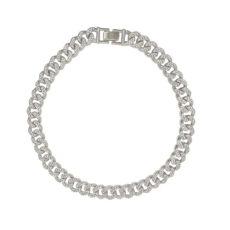 Huge Savings On Timeless Jewelry Collections Adornia Flat Curb CZ Chain Necklace silver Huge Savings On Timeless Jewelry Collections Adornia Flat Curb CZ Chain Necklace silver