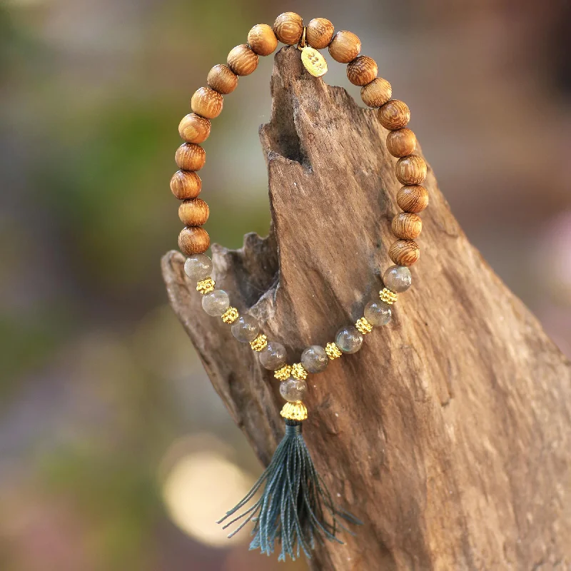 Everyday Jewelry Essentials Now On Sale Batuan Harmony Gold Accented Labradorite and Wood Beaded Stretch Bracelet Everyday Jewelry Essentials Now On Sale Batuan Harmony Gold Accented Labradorite and Wood Beaded Stretch Bracelet