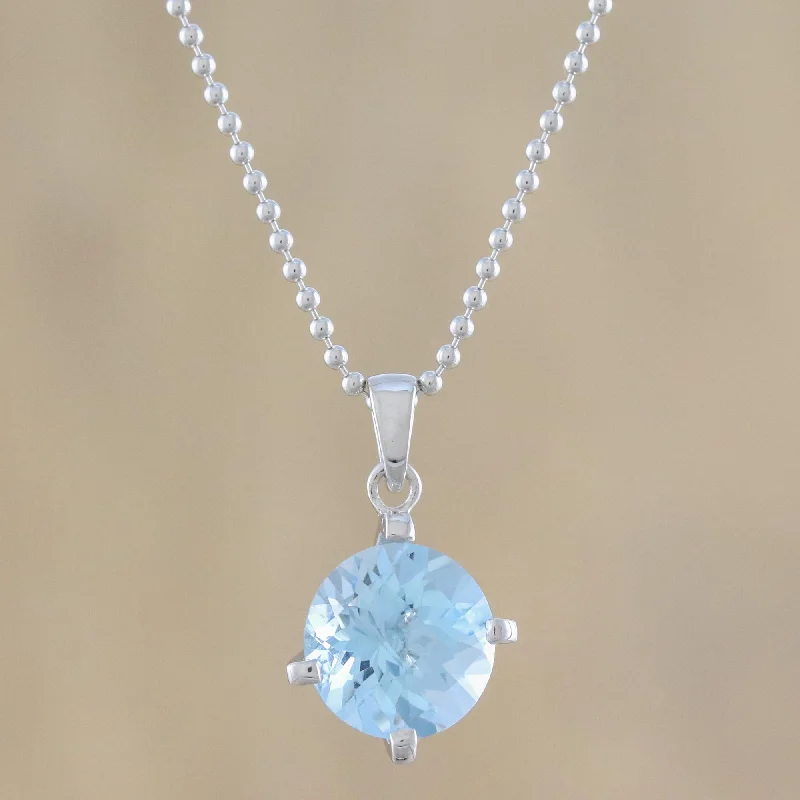 Flash Deals On Fine Jewelry – Shop Before It's Gone Blue Brilliance Circular Faceted Topaz Pendant Necklace from Thailand Flash Deals On Fine Jewelry – Shop Before It's Gone Blue Brilliance Circular Faceted Topaz Pendant Necklace from Thailand