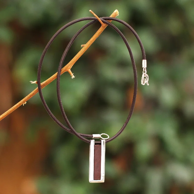 Premium Jewelry At Special Low Prices For A Limited Time Brown Quechua Minimalist Modern Sterling Silver and Leather Pendant Necklace Premium Jewelry At Special Low Prices For A Limited Time Brown Quechua Minimalist Modern Sterling Silver and Leather Pendant Necklace