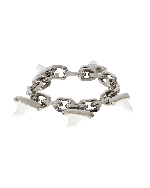 Jewelry Sale Alert – Shop Timeless Elegance Today Burberry Resin Shark Tooth  Palladium Plated  Bracelet