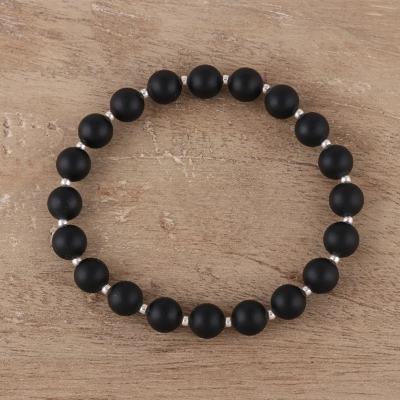 Unmissable Jewelry Discounts – Elevate Your Look For Less Calm Midnight Black Onyx Beaded Stretch Bracelet from India Unmissable Jewelry Discounts – Elevate Your Look For Less Calm Midnight Black Onyx Beaded Stretch Bracelet from India