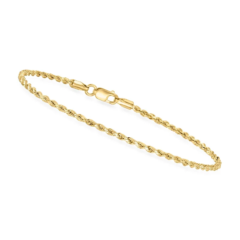 Elegant Necklaces And Bracelets At Limited-Time Offers Canaria 1.8mm 10kt Yellow Gold Rope-Chain Bracelet Elegant Necklaces And Bracelets At Limited-Time Offers Canaria 1.8mm 10kt Yellow Gold Rope-Chain Bracelet