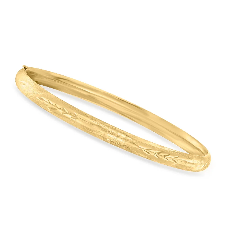 Bestselling Jewelry At Special Promotional Rates Canaria 10kt Yellow Gold Leaf-Pattern Bangle Bracelet Bestselling Jewelry At Special Promotional Rates Canaria 10kt Yellow Gold Leaf-Pattern Bangle Bracelet