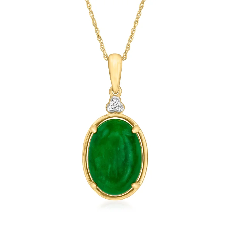 Affordable Luxury Jewelry – Style At A Great Price Canaria Jade Pendant Necklace With Diamond Accents in 10kt Yellow Gold Affordable Luxury Jewelry – Style At A Great Price Canaria Jade Pendant Necklace With Diamond Accents in 10kt Yellow Gold