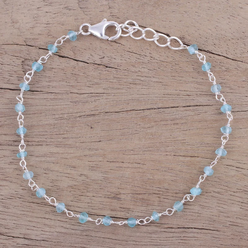 Make Your Outfit Shine With Discounted Jewelry Chalcedony Handmade Adjustable Chalcedony Link Bracelet from India Make Your Outfit Shine With Discounted Jewelry Chalcedony Handmade Adjustable Chalcedony Link Bracelet from India