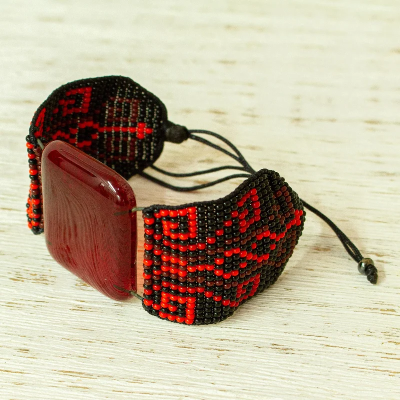 Flash Sale On Elegant Jewelry – Don't Miss Out Codices in Red Red and Black Glass Bracelet Flash Sale On Elegant Jewelry – Don't Miss Out Codices in Red Red and Black Glass Bracelet