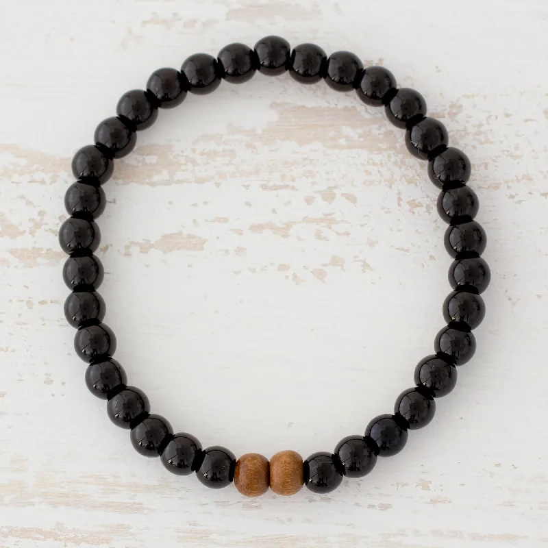 Accessorize For Less – Luxury Jewelry At Affordable Prices Corners of the Universe Jet and Pinewood Beaded Stretch Bracelet from Guatemala Accessorize For Less – Luxury Jewelry At Affordable Prices Corners of the Universe Jet and Pinewood Beaded Stretch Bracelet from Guatemala