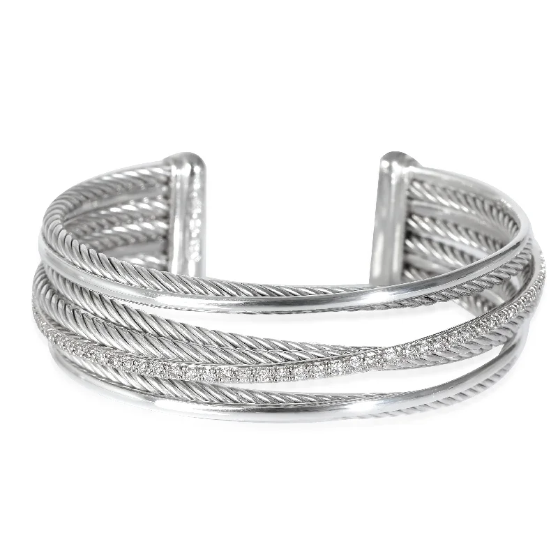 Make Your Outfit Shine With Discounted Jewelry David Yurman Crossover Bracelet in Sterling Silver 0.65 CTW Make Your Outfit Shine With Discounted Jewelry David Yurman Crossover Bracelet in Sterling Silver 0.65 CTW