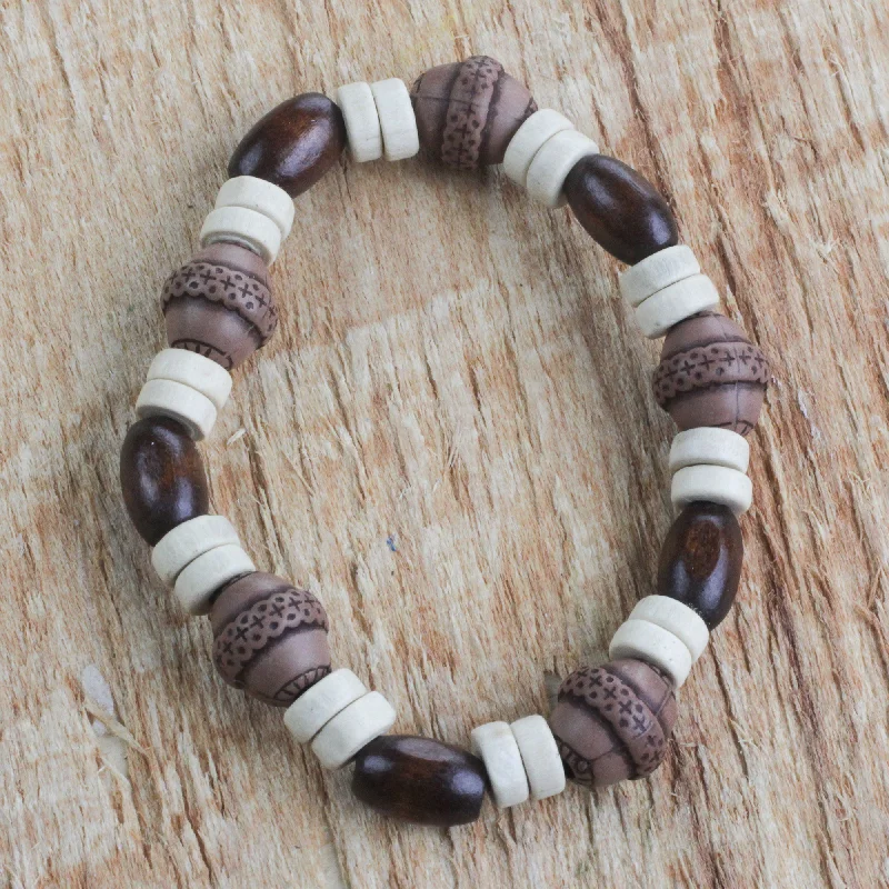 Flash Sale On Elegant Jewelry – Don't Miss Out Earthy Charm Wood and Recycled Plastic Beaded Stretch Bracelet from Ghana Flash Sale On Elegant Jewelry – Don't Miss Out Earthy Charm Wood and Recycled Plastic Beaded Stretch Bracelet from Ghana