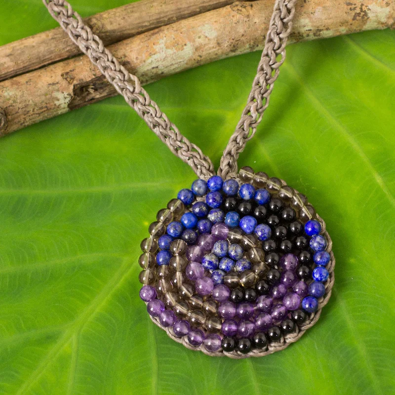 The Perfect Jewelry Piece At The Perfect Discount Fascinate Me Spiral Pendant Necklace with Lapis Lazuli and Amethyst The Perfect Jewelry Piece At The Perfect Discount Fascinate Me Spiral Pendant Necklace with Lapis Lazuli and Amethyst