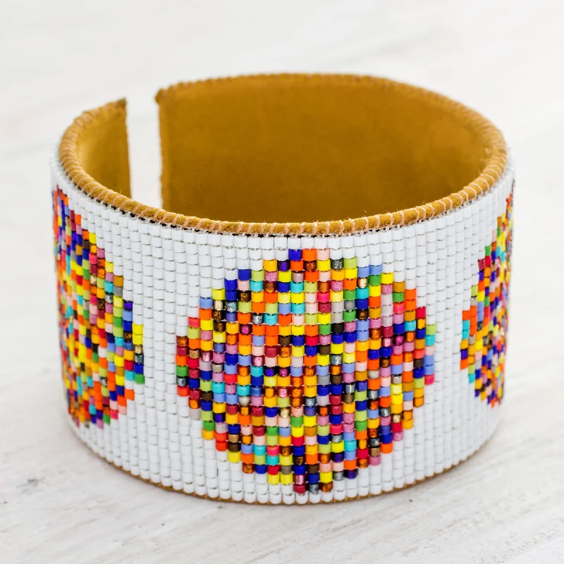 Fashion-Forward Jewelry At Exclusive Discounts Fiesta in Santiago Handcrafted Leather Cuff Bracelet with Colorful Beads Fashion-Forward Jewelry At Exclusive Discounts Fiesta in Santiago Handcrafted Leather Cuff Bracelet with Colorful Beads