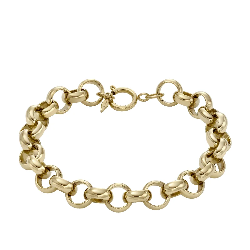 Premium Jewelry Now Available At Special Discounts Fossil Women's Archival Bold Links Gold-Tone Stainless Steel Chain Bracelet Premium Jewelry Now Available At Special Discounts Fossil Women's Archival Bold Links Gold-Tone Stainless Steel Chain Bracelet
