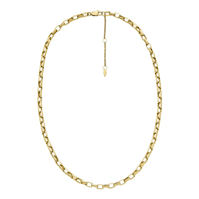 Sparkle For Less – Shop Our Limited-Time Jewelry Deals Fossil Women's Archival Core Essentials Gold-Tone Stainless Steel Chain Necklace Sparkle For Less – Shop Our Limited-Time Jewelry Deals Fossil Women's Archival Core Essentials Gold-Tone Stainless Steel Chain Necklace