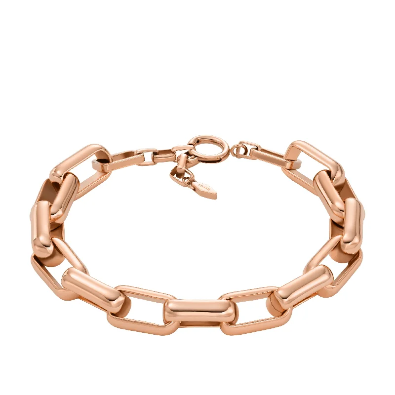 Huge Savings On Timeless Jewelry Collections Fossil Women's Archival Core Essentials Rose Gold-Tone Brass Chain Bracelet Huge Savings On Timeless Jewelry Collections Fossil Women's Archival Core Essentials Rose Gold-Tone Brass Chain Bracelet