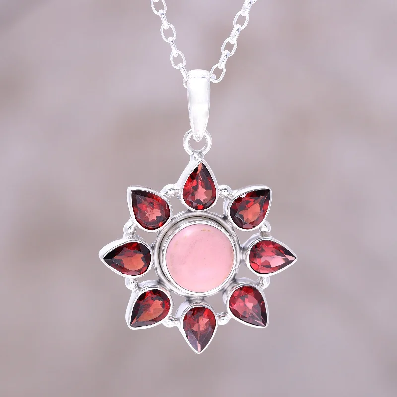 Unmissable Deals On Handmade Jewelry Collections Glowing Flower Pink Opal and Garnet Sterling Silver Flower Necklace Unmissable Deals On Handmade Jewelry Collections Glowing Flower Pink Opal and Garnet Sterling Silver Flower Necklace