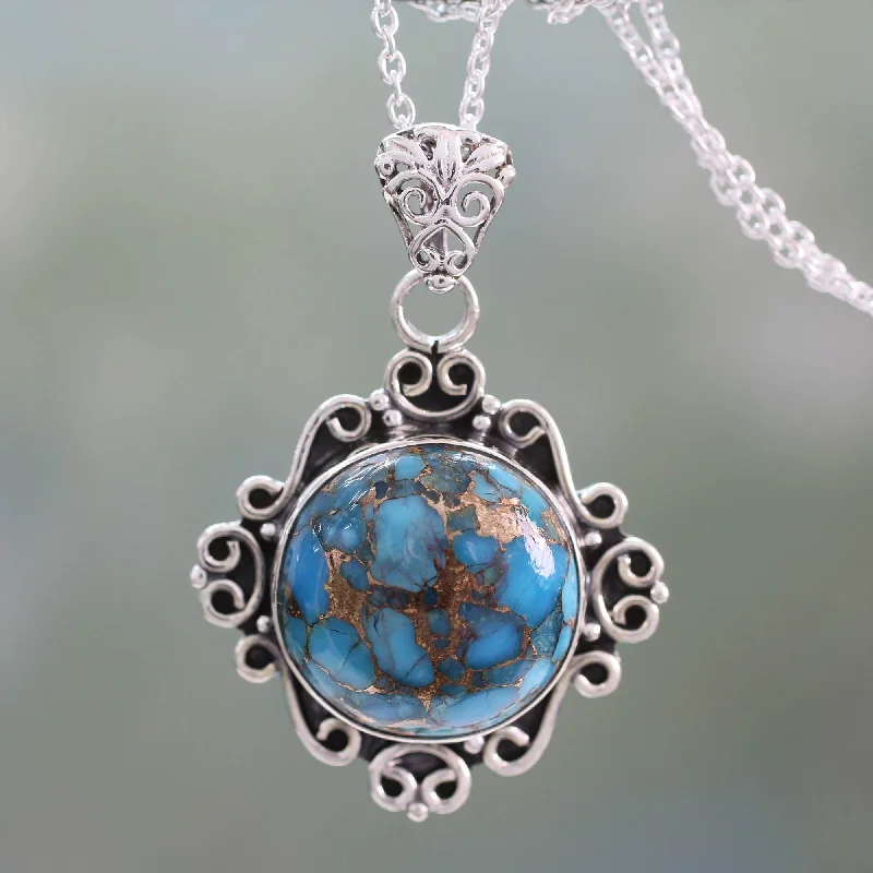 Elegant Jewelry At Unbeatable Prices – Shop Today Golden in the Sky Women's Sterling Silver and Composite Turquoise Necklace Elegant Jewelry At Unbeatable Prices – Shop Today Golden in the Sky Women's Sterling Silver and Composite Turquoise Necklace