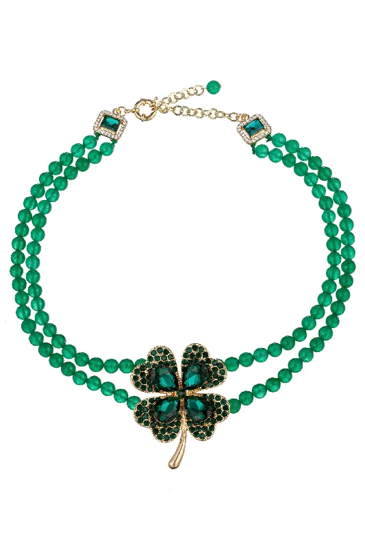 Best Jewelry Sale – Shop Exclusive Designs Now Green Clover Statement Beaded Necklace Best Jewelry Sale – Shop Exclusive Designs Now Green Clover Statement Beaded Necklace