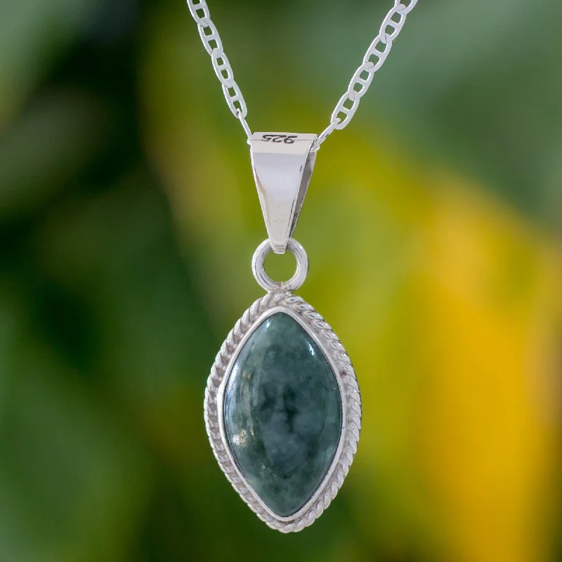 Shop Jewelry That Shines Without The High Price Green Gaze Green Jade Rope Motif Pendant Necklace from Guatemala Shop Jewelry That Shines Without The High Price Green Gaze Green Jade Rope Motif Pendant Necklace from Guatemala