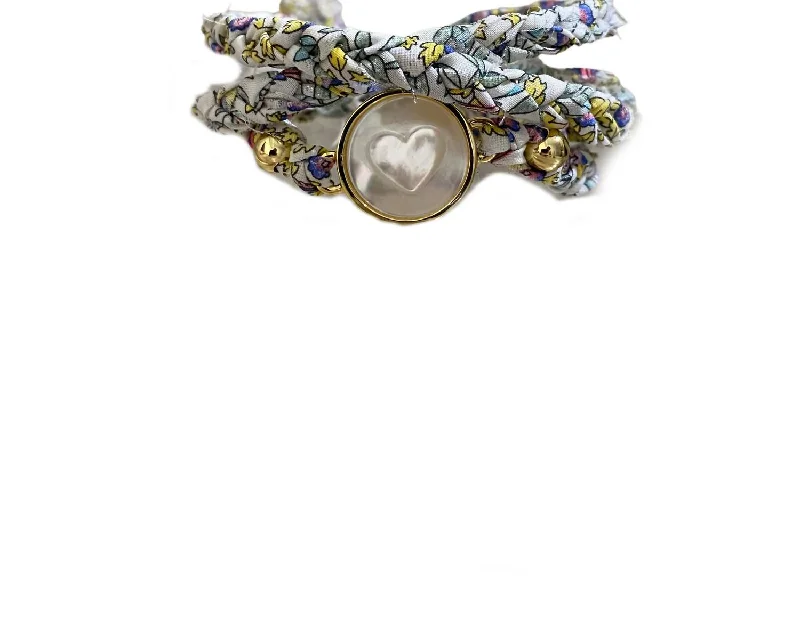 Limited-Time Offer On Elegant Jewelry Pieces Heart Daisy Liberty Wrap Bracelet In Blue Limited-Time Offer On Elegant Jewelry Pieces Heart Daisy Liberty Wrap Bracelet In Blue