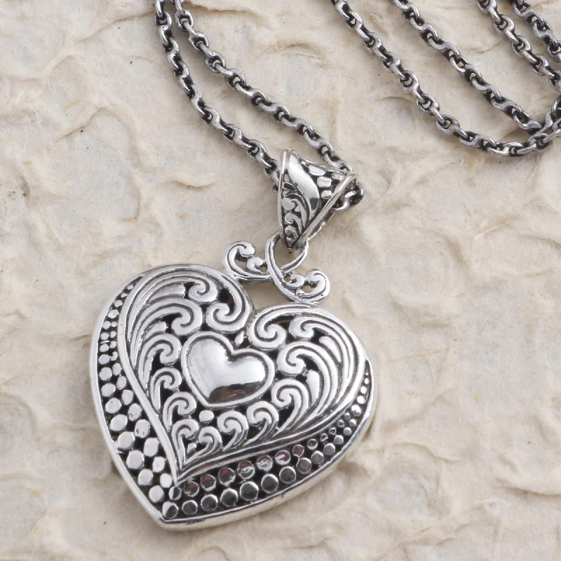 Upgrade Your Collection With Our Limited-Time Jewelry Sale Heart Inside Artisan Made Sterling Silver Heart Pendant Necklace Upgrade Your Collection With Our Limited-Time Jewelry Sale Heart Inside Artisan Made Sterling Silver Heart Pendant Necklace