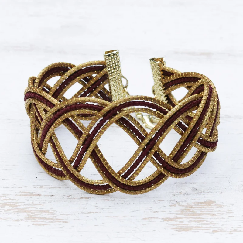 Shine Bright With Our Special Jewelry Promotions Infinite Braid in Currant Golden Grass Bracelet with 18k Gold Clasp Shine Bright With Our Special Jewelry Promotions Infinite Braid in Currant Golden Grass Bracelet with 18k Gold Clasp