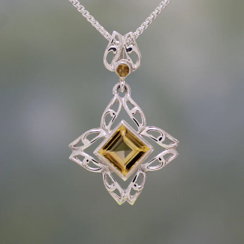 Jewelry Clearance Event – Stock Up Before It's Over Jali Charm Citrine and Sterling Silver Pendant Necklace from India Jewelry Clearance Event – Stock Up Before It's Over Jali Charm Citrine and Sterling Silver Pendant Necklace from India