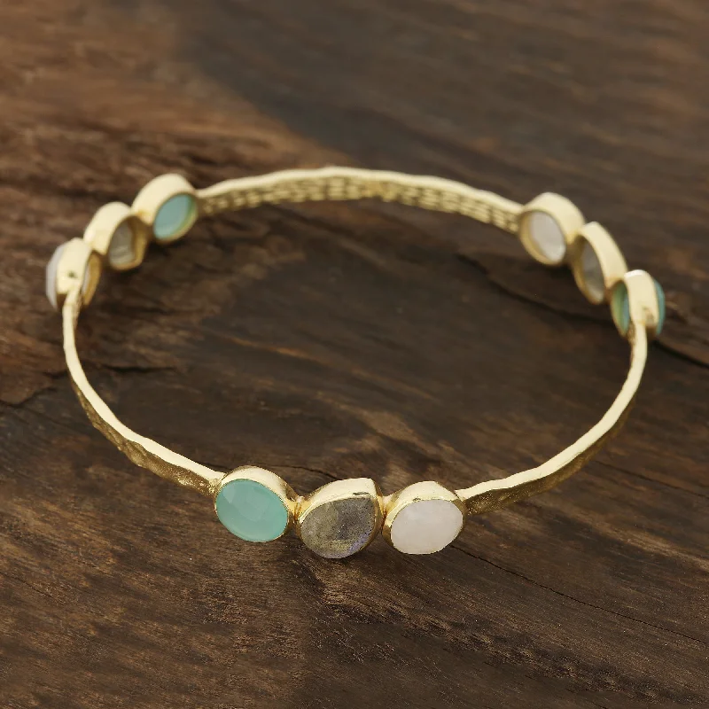 Exclusive Savings On Timeless Jewelry Pieces Lavish Harmony Gold Plated Multi-Gemstone Bangle Bracelet from India Exclusive Savings On Timeless Jewelry Pieces Lavish Harmony Gold Plated Multi-Gemstone Bangle Bracelet from India