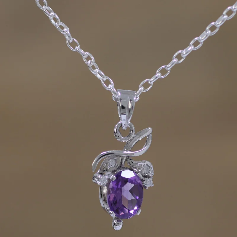 Unlock Unbeatable Jewelry Deals Before They’Re Gone Lilac Fruit Rhodium Plated Amethyst Fruit Pendant Necklace from India Unlock Unbeatable Jewelry Deals Before They’Re Gone Lilac Fruit Rhodium Plated Amethyst Fruit Pendant Necklace from India