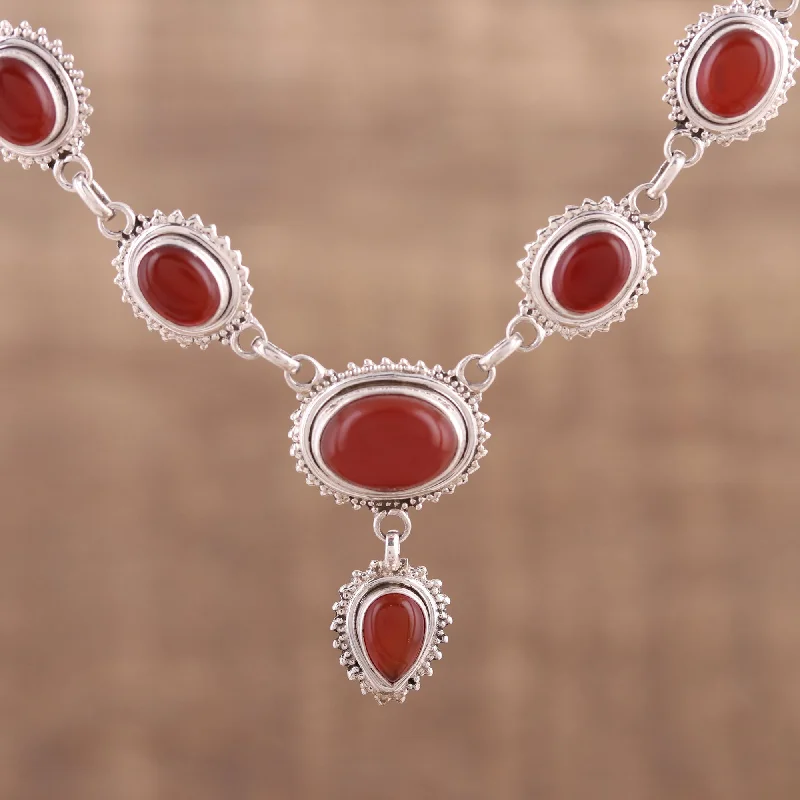 Accessorize For Less – Luxury Jewelry At Affordable Prices Magnificent Fire Handmade Natural Carnelian Link Pendant Necklace from India Accessorize For Less – Luxury Jewelry At Affordable Prices Magnificent Fire Handmade Natural Carnelian Link Pendant Necklace from India