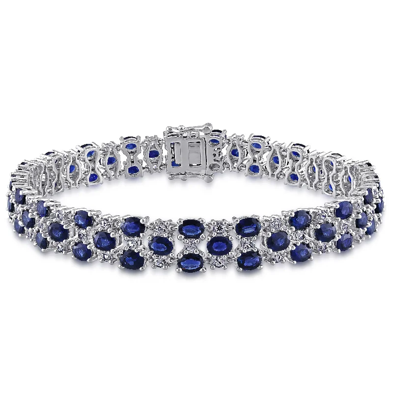 Shop Stylish Jewelry Now And Save Big Mimi & Max 15 3/4ct TGW Blue and White Sapphire Bracelet in 14k White Gold-7.25 in Shop Stylish Jewelry Now And Save Big Mimi & Max 15 3/4ct TGW Blue and White Sapphire Bracelet in 14k White Gold-7.25 in