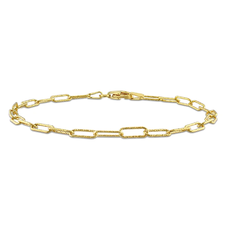 Big Savings On Your Favorite Jewelry Pieces Mimi & Max Fancy Paperclip Chain Bracelet in Yellow Plated Sterling Silver - 7 in Big Savings On Your Favorite Jewelry Pieces Mimi & Max Fancy Paperclip Chain Bracelet in Yellow Plated Sterling Silver - 7 in