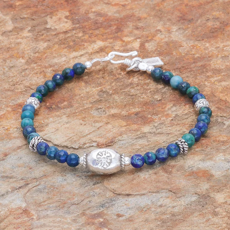 Discounted Jewelry For A Glamorous Look Ocean Garden Azure-Malachite and Karen Silver Beaded Bracelet Discounted Jewelry For A Glamorous Look Ocean Garden Azure-Malachite and Karen Silver Beaded Bracelet