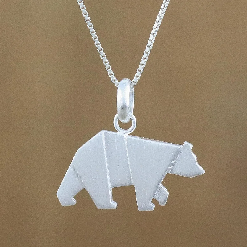 Fine Jewelry, Limited-Time Offers Available Origami Bear Bear Pendant Necklace in Sterling Silver Fine Jewelry, Limited-Time Offers Available Origami Bear Bear Pendant Necklace in Sterling Silver
