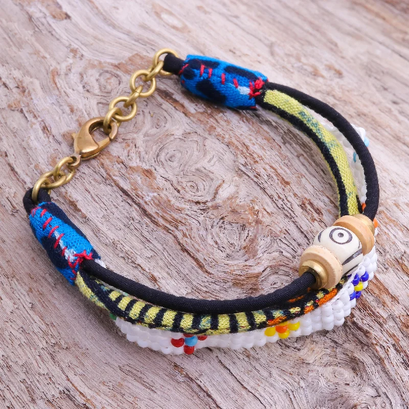 Once-A-Year Jewelry Deals – Shop Before They’Re Gone Pure Boho Glass and Cotton Beaded Strand Bracelet in White