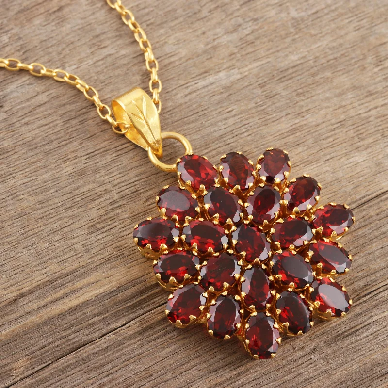 Shop Fine Jewelry With Amazing Deals Radiant Sign Gold-Plated Sterling Silver Garnet Pendant Necklace Shop Fine Jewelry With Amazing Deals Radiant Sign Gold-Plated Sterling Silver Garnet Pendant Necklace