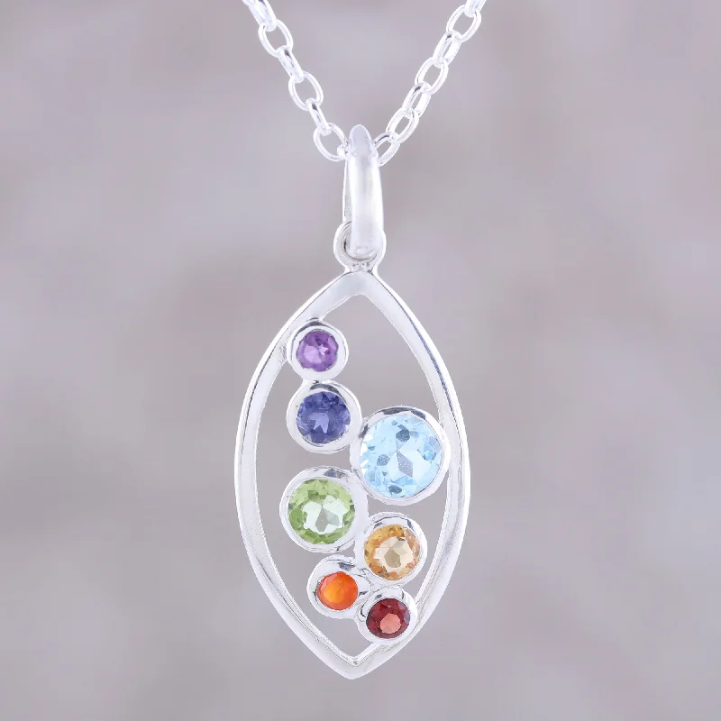Affordable Luxury Jewelry – Style At A Great Price Rainbow Within Multi-Gemstone and Sterling Silver Ellipse Pendant Necklace Affordable Luxury Jewelry – Style At A Great Price Rainbow Within Multi-Gemstone and Sterling Silver Ellipse Pendant Necklace
