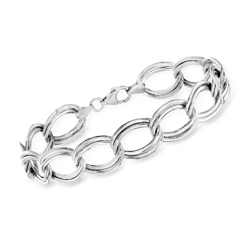 Discounted Luxury Jewelry – Shine Without The Splurge Ross-Simons 14kt White Gold Double-Oval Link Bracelet Discounted Luxury Jewelry – Shine Without The Splurge Ross-Simons 14kt White Gold Double-Oval Link Bracelet