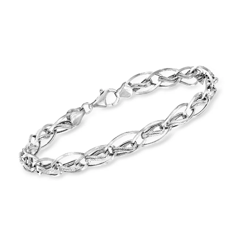 Exclusive Jewelry Sale – Sparkle For Less Ross-Simons 14kt White Gold Oval and Double-Twisted Link Bracelet Exclusive Jewelry Sale – Sparkle For Less Ross-Simons 14kt White Gold Oval and Double-Twisted Link Bracelet