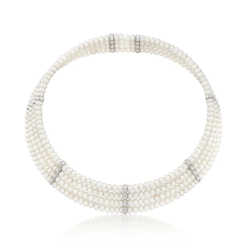 Grab Exquisite Jewelry At The Lowest Prices Ross-Simons 4.5-5mm Cultured Pearl Cuff Choker With Sterling Silver Grab Exquisite Jewelry At The Lowest Prices Ross-Simons 4.5-5mm Cultured Pearl Cuff Choker With Sterling Silver
