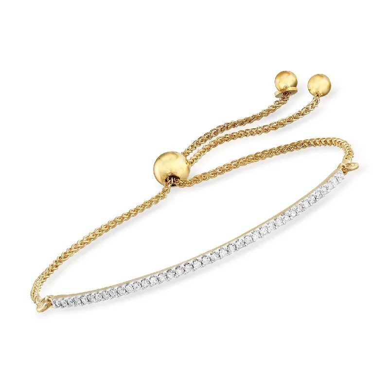 Jewelry Deals That Outshine The Rest Ross-Simons Diamond Curved Bar Bolo Bracelet in 18kt Gold Over Sterling Jewelry Deals That Outshine The Rest Ross-Simons Diamond Curved Bar Bolo Bracelet in 18kt Gold Over Sterling