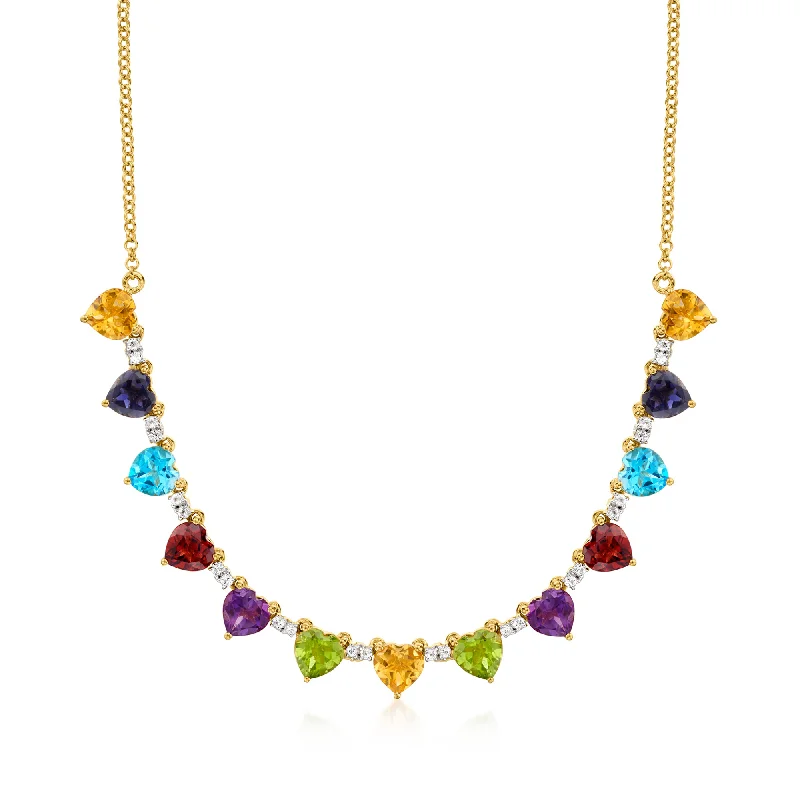 The Biggest Jewelry Sale Of The Year Is Here Ross-Simons Heart-Shaped Multi-Gemstone Necklace in 18kt Gold Over Sterling The Biggest Jewelry Sale Of The Year Is Here Ross-Simons Heart-Shaped Multi-Gemstone Necklace in 18kt Gold Over Sterling
