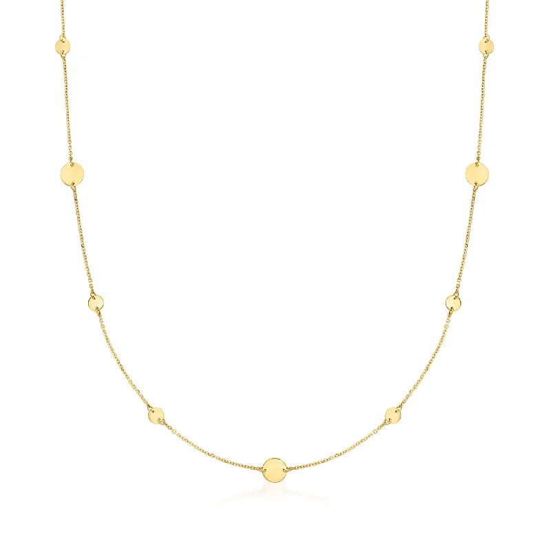 Exclusive Gemstone Jewelry Markdowns – Shop Now Ross-Simons Italian 14kt Yellow Gold Disc Station Necklace Exclusive Gemstone Jewelry Markdowns – Shop Now Ross-Simons Italian 14kt Yellow Gold Disc Station Necklace