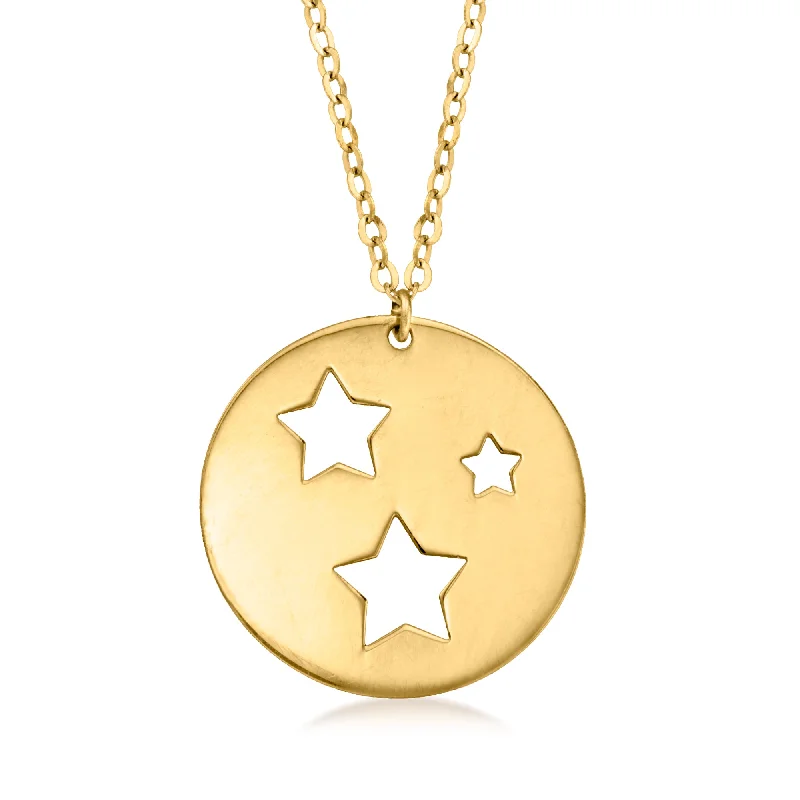 Elegant Jewelry, Affordable Luxury – Shop Now Ross-Simons Italian 14kt Yellow Gold Star Cutout Disc Necklace Elegant Jewelry, Affordable Luxury – Shop Now Ross-Simons Italian 14kt Yellow Gold Star Cutout Disc Necklace
